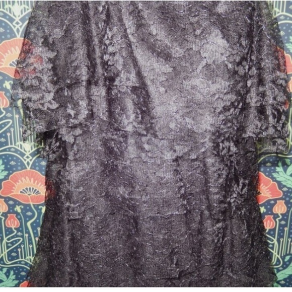 Robert Rodriguez Black Tiered Lace Punk Goth Leather Yoke Dress Nwt 8 - Picture 4 of 6